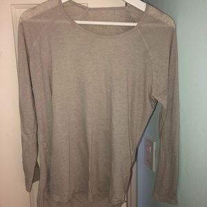 Raquel Allegra Basic Frayed Beige Top